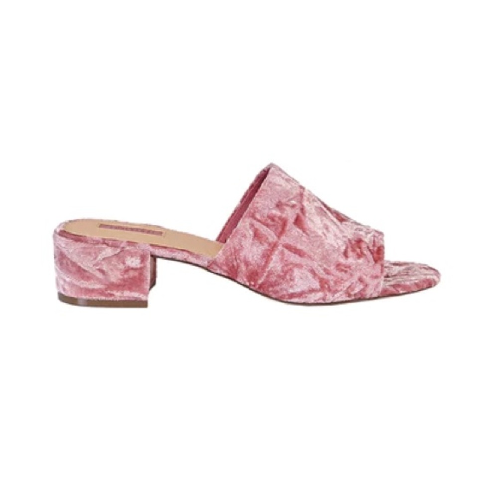 Forever 21 Pink Crushed Velvet Mules
